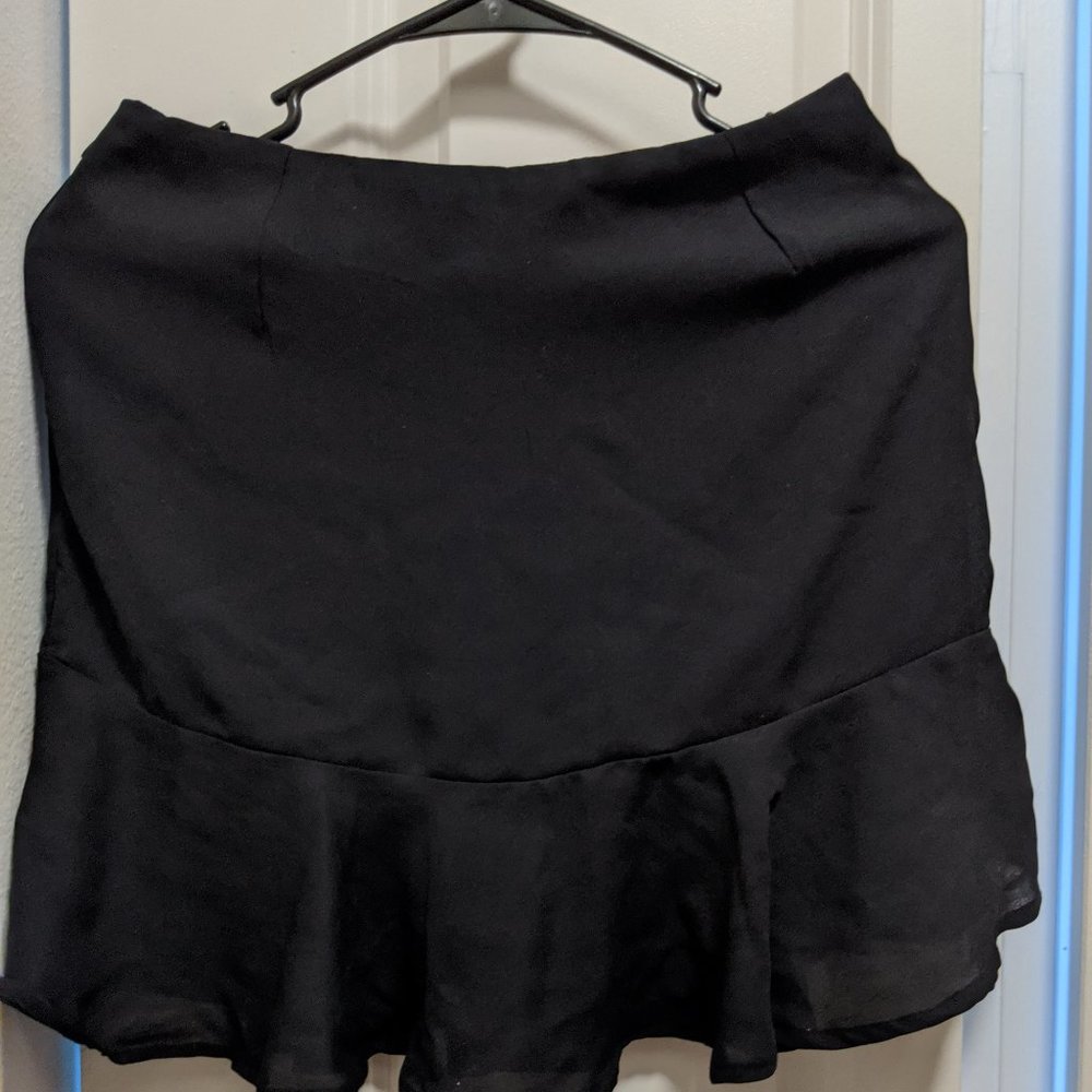 Black  Mini Skirt with ruffle